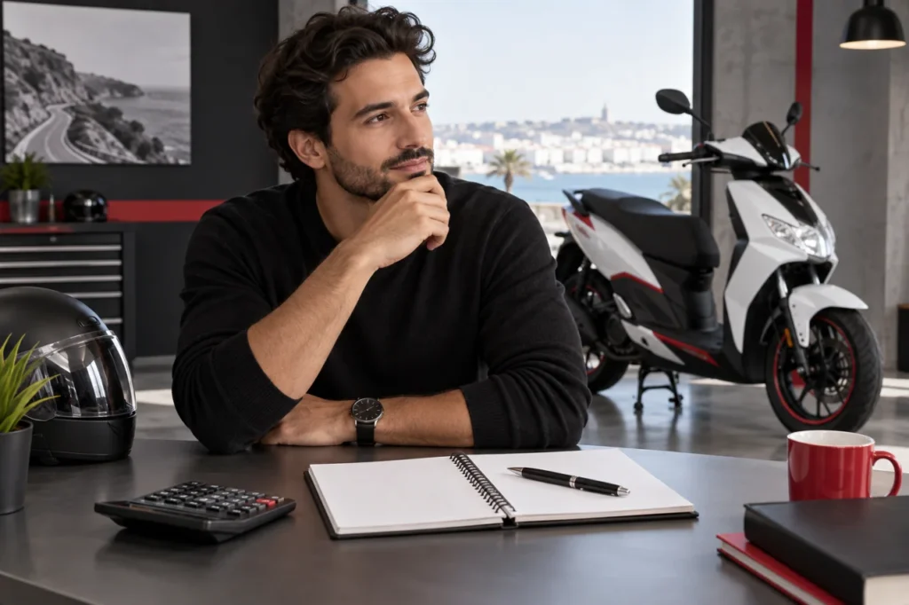Illustration éditoriale : Acheter une moto à crédit en Tunisie : mensualités et coût total