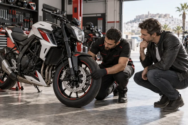 Illustration éditoriale : Acheter une moto d’occasion en Tunisie : 15 vérifications avant de payer