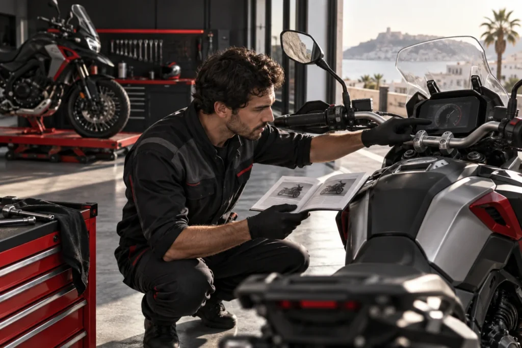 Illustration éditoriale : Comment repérer un compteur trafiqué sur une moto d’occasion ?