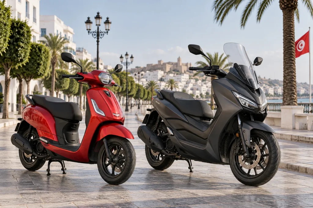 Illustration éditoriale : Meilleur scooter 125 en Tunisie : lequel choisir selon votre budget ?