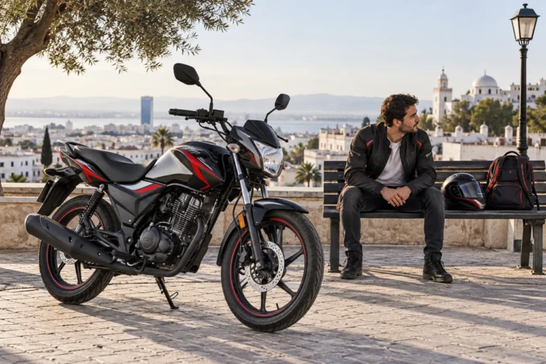 Illustration éditoriale : Meilleure moto 125 pour les trajets quotidiens en Tunisie