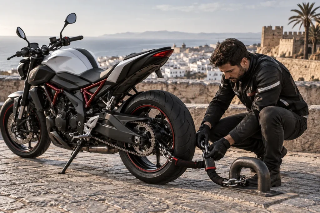 Illustration éditoriale : Quel antivol choisir pour protéger sa moto en Tunisie ?