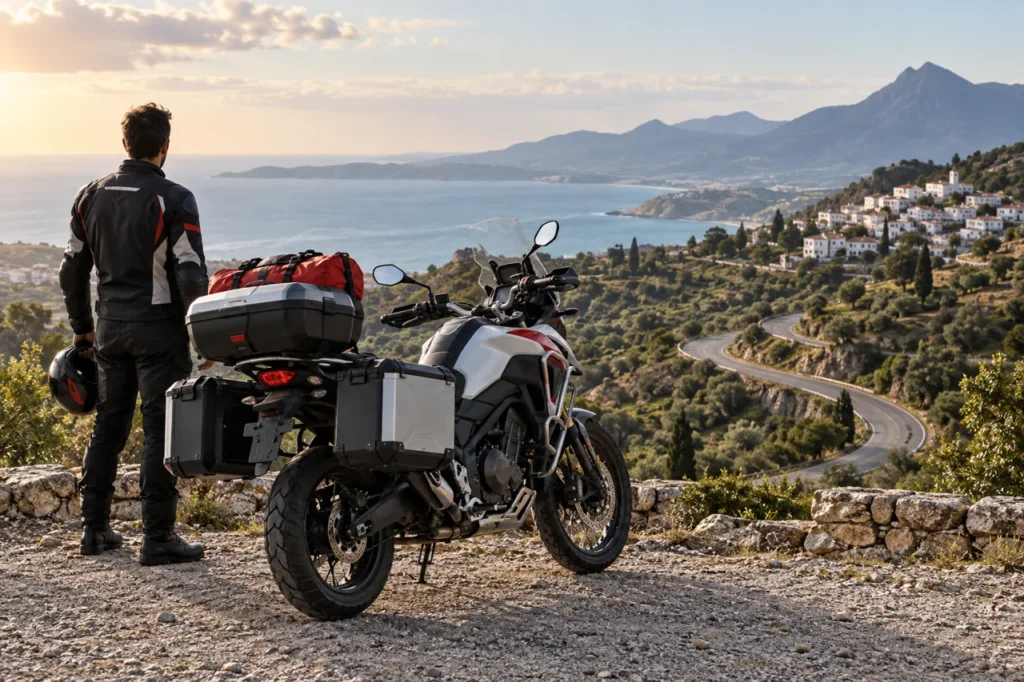 Illustration éditoriale : Quelle moto choisir pour les longs trajets en Tunisie ?