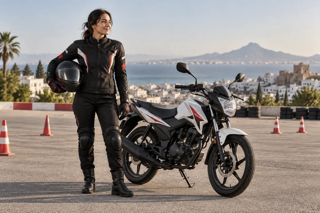 Illustration éditoriale : Quelle première moto choisir en Tunisie quand on débute ?